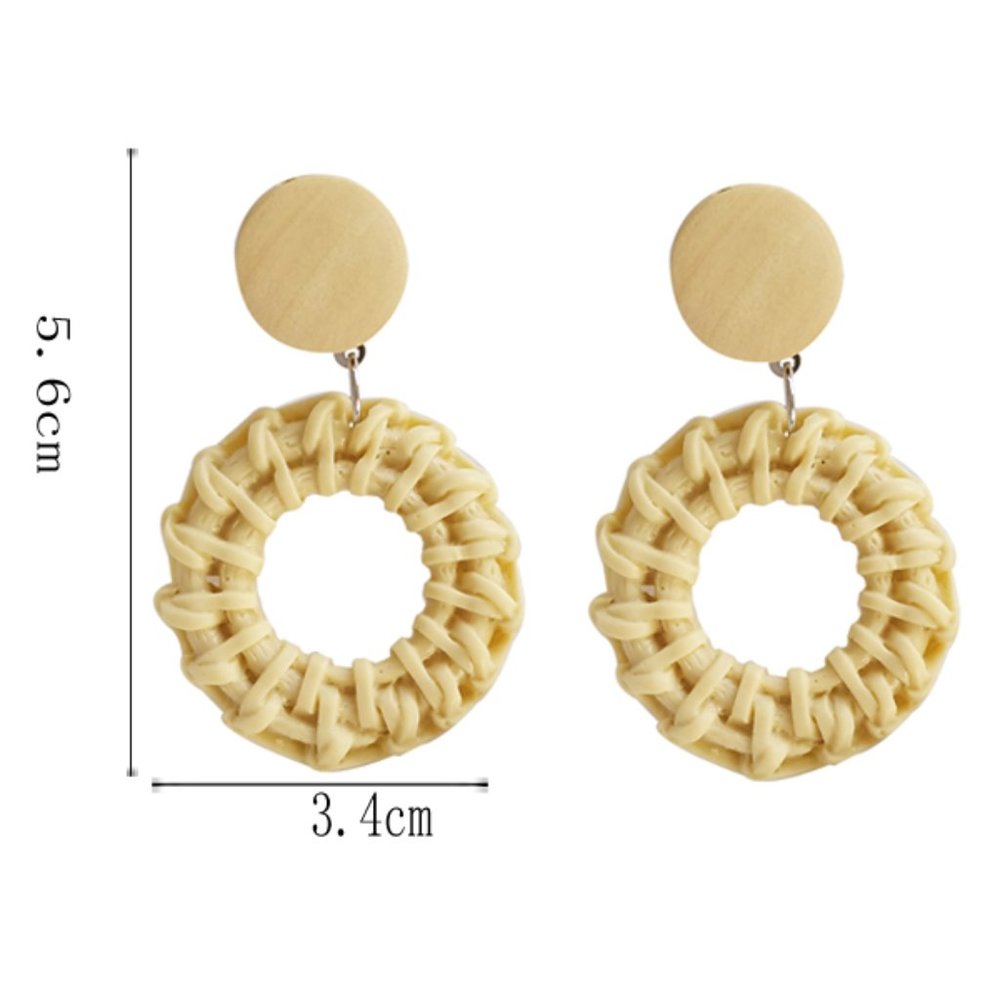 LAST ONE 💖Straw Wicker Earrings - Picture 6 of 6